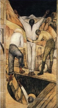 鉱山からの出口 1923 共産主義 ディエゴ リベラ Oil Paintings